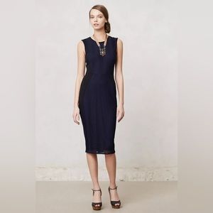 Anthropologie Weston Wear Islington Sleeveless Sheath Dress Blue Black